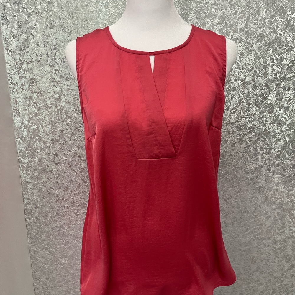 CAbi Elegant Coral Pink Sleeveless Top Size XS
